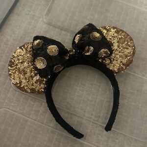 Gold and Black Sequin Mickey/Minnie Mouse Ears